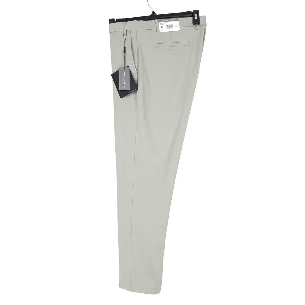 Michael Kors Mens Classic Fit Dress Pants 32x32 Mint Green Solid Stretch Cotton